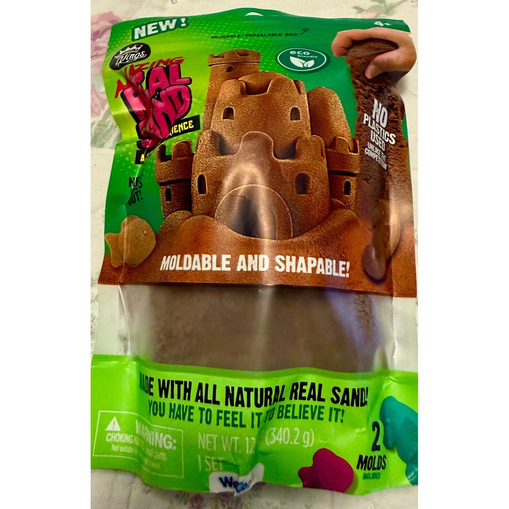 Compound Kings Real Sand Kids 12oz Brown New Moldable Sensory Play 2 Molds